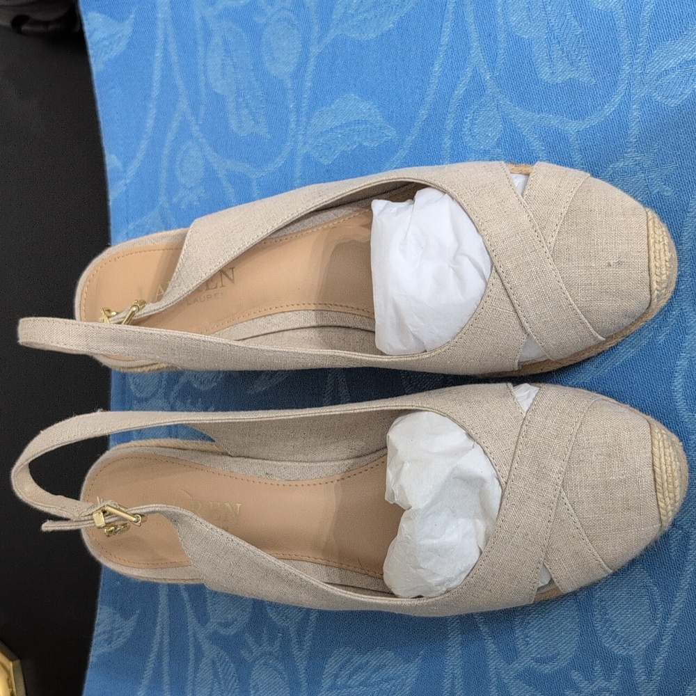 Lauren Ralph Lauren Natural Summer Woven Wedge